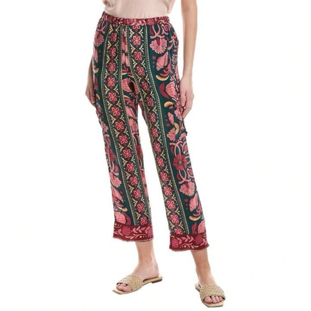 Farm Rio Tapestry Cargo Straight Leg Pants L Nwt